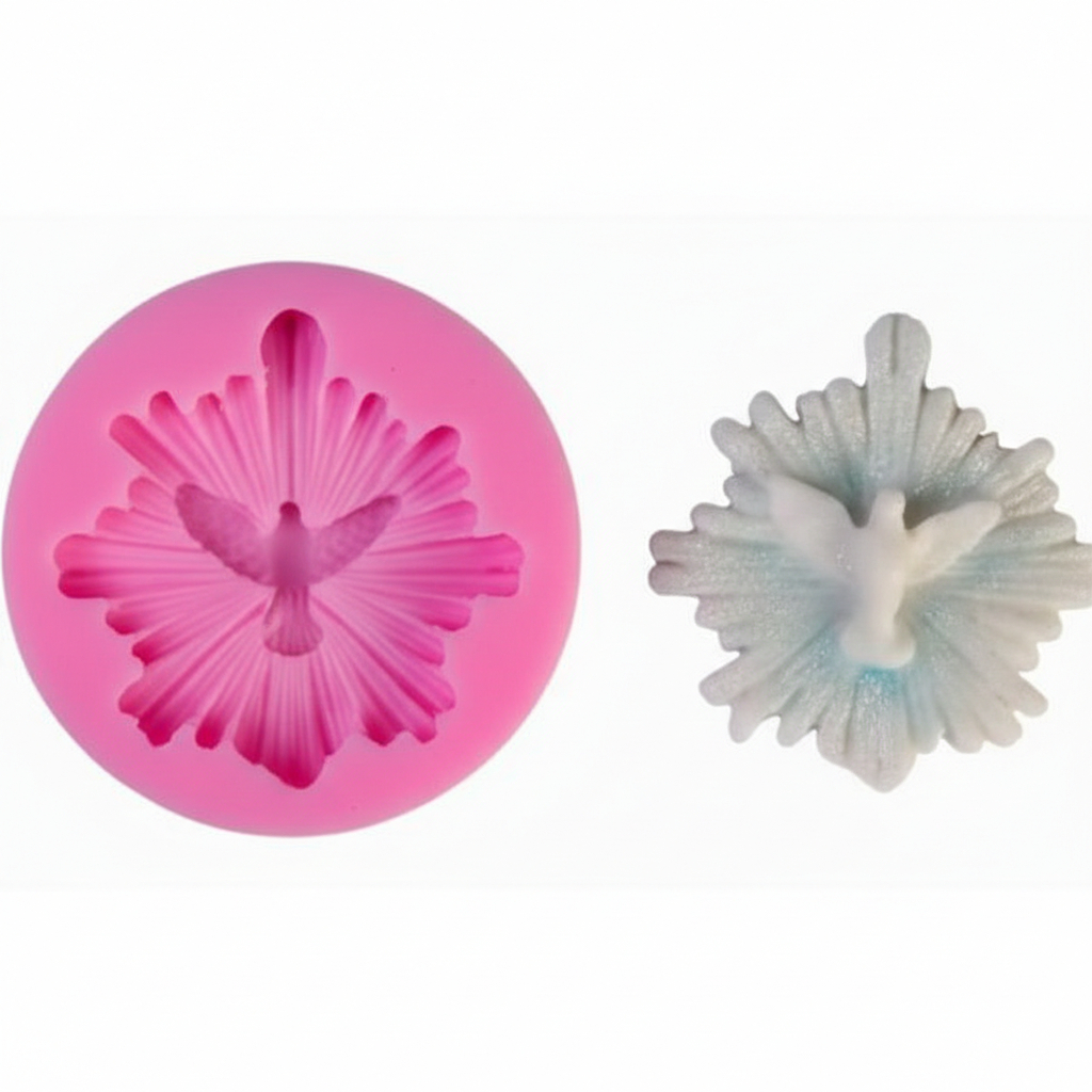 Molde de Silicone DIVINO ESPIRITO SANTO, Pasta Americana Confeitaria Biscuit  Gesso  Cód 009