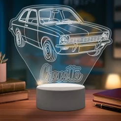 Luminaria Abajur Led Chevette Tubarão Carro Antigo Acrilico Branco Branco 127/220v