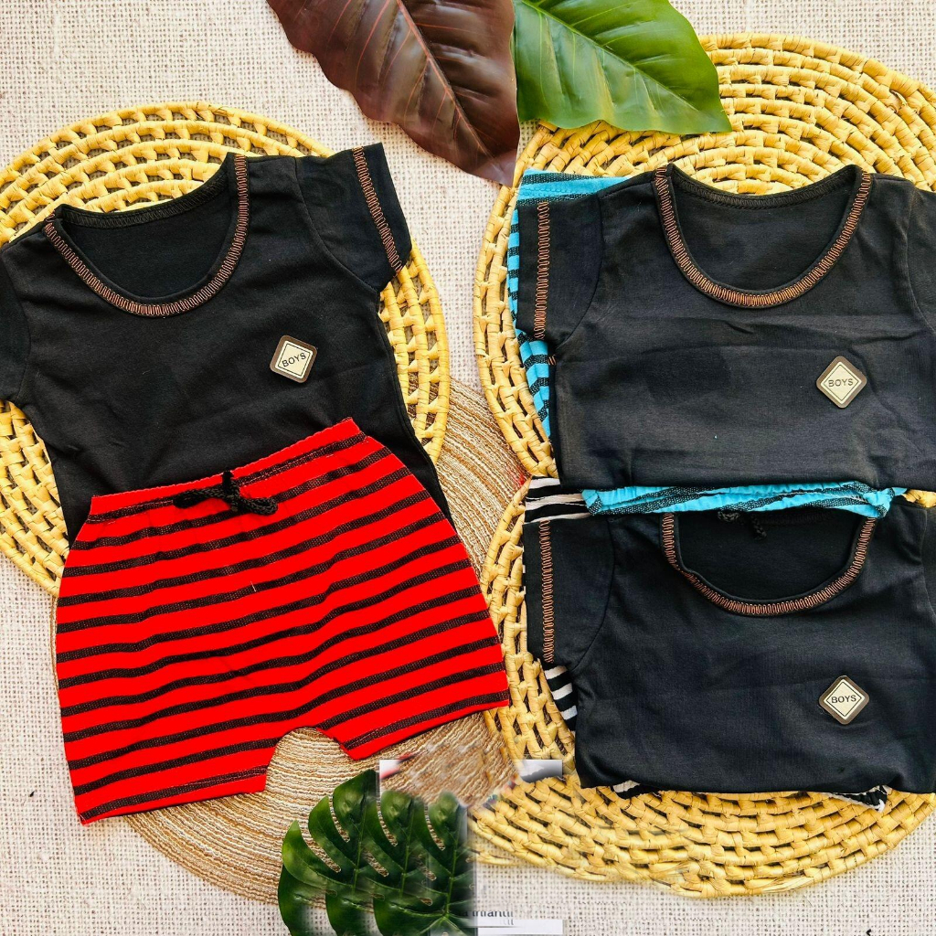 Conjunto camiseta + short para bebê menino estiloso verão