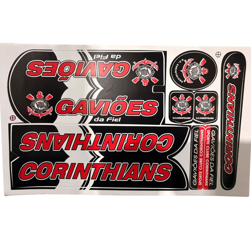 Cartela Adesivos Bike Corinthians Vinil Moto Carro Capacete Notebook Resistente