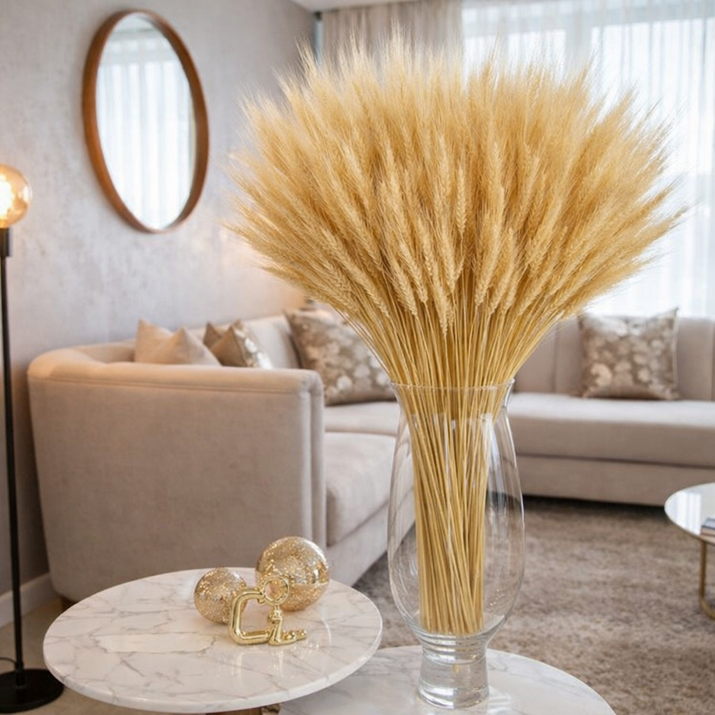 Kit De 40 Até 200 Hastes de Trigo Seco Natural Flores Secas para Decoração, Vasos e Eventos em Oferta na Shopee