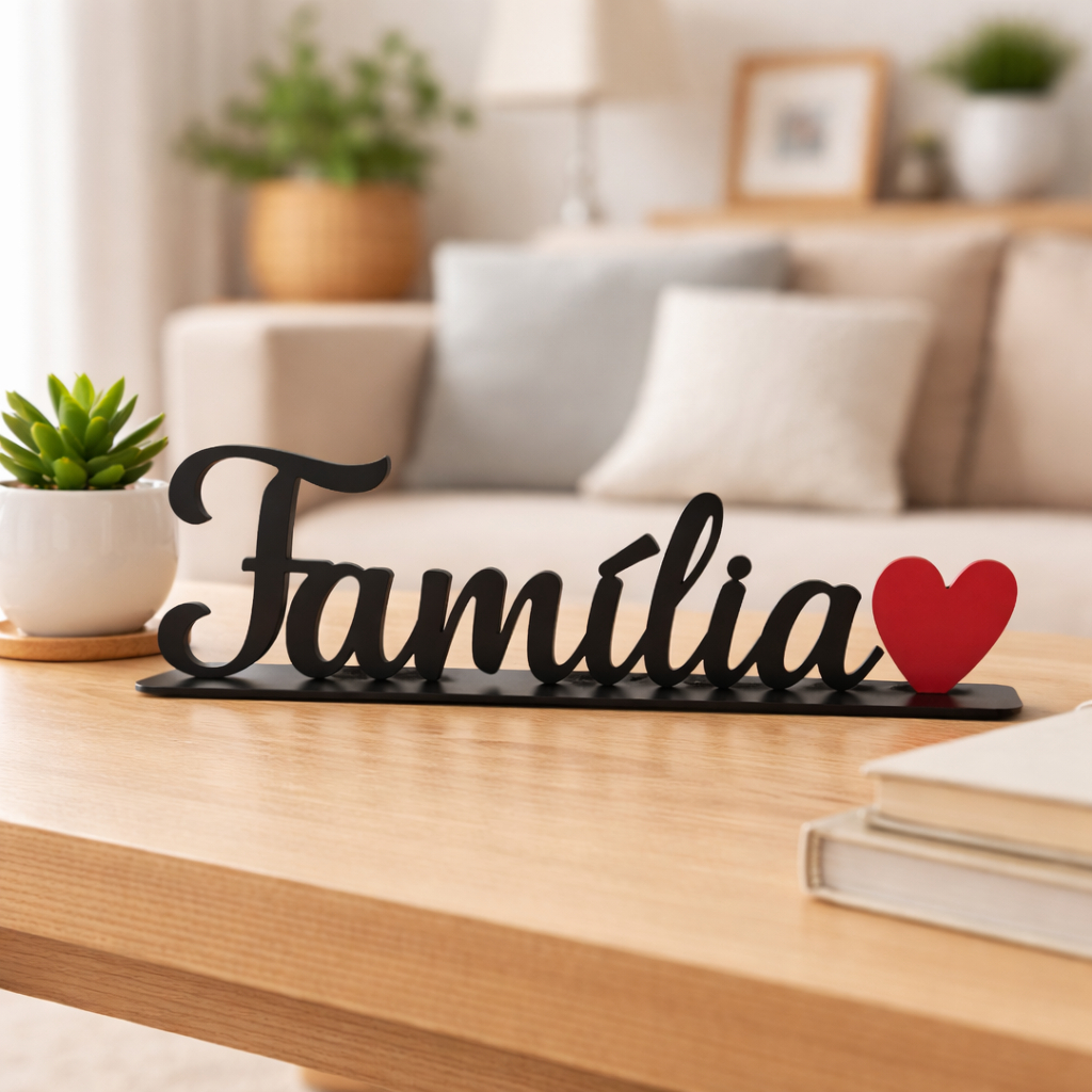 Placa Decorativa Palavra Com Base Família Mdf Mesa Decoração em Oferta na Shopee