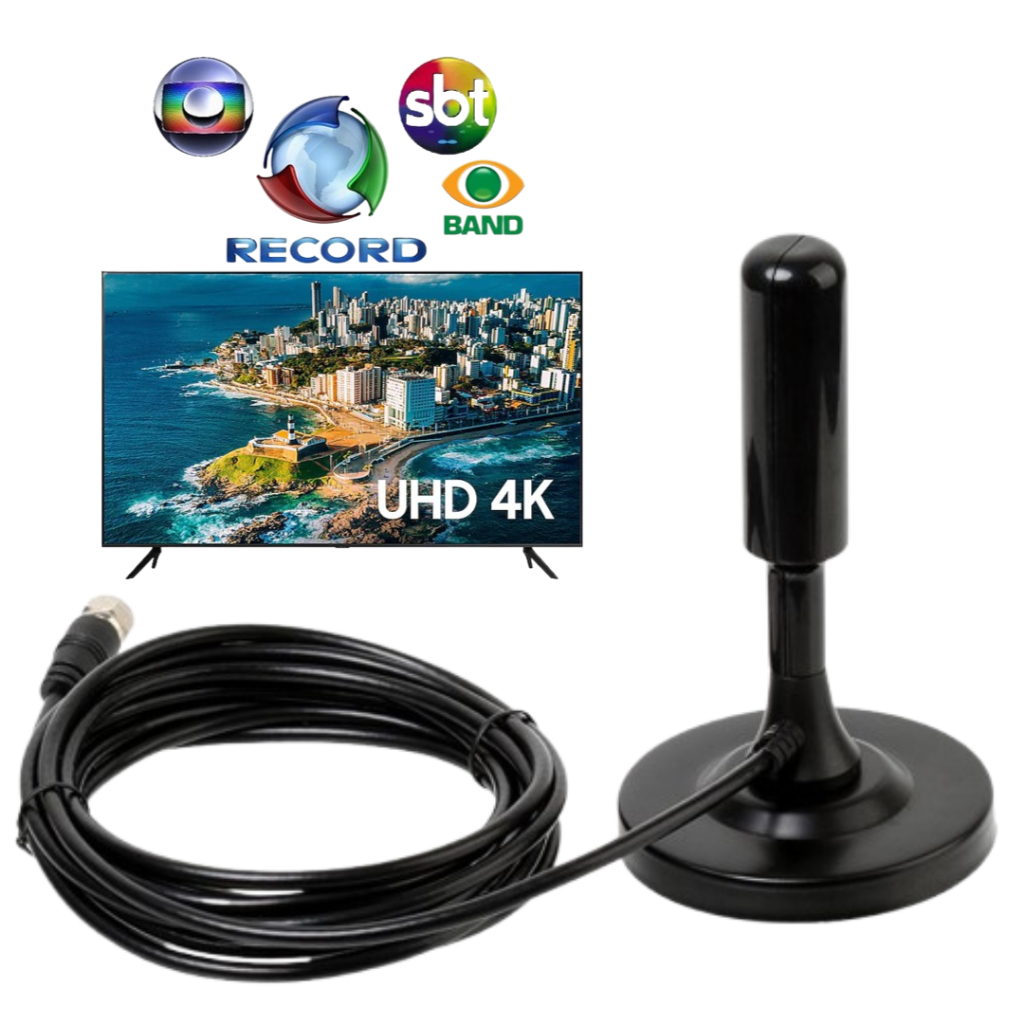 Antena Digital TV Imagem HDTV e Instalação Fácil Alta Sensibilidade e Alcance 4k em Oferta na Shopee