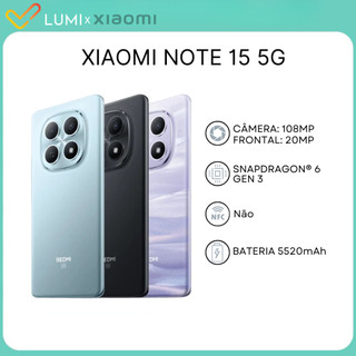 Xiaomi Redmi Note 15 5G Versão Global 256/512GB  e 8GB RAM, Processador Snapdragon 6 gen 3, Câmera 108MP