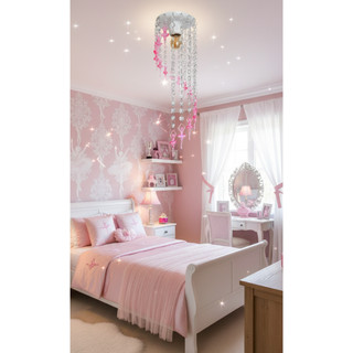 Lustre Plafon Bailarina Rosa Max Brilho