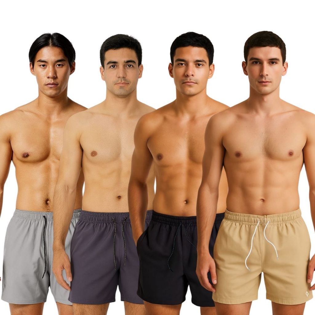 Kit 4 Shorts Masculino Casual Tactel com Elastano Academia Praia Conforto Cores Variadas