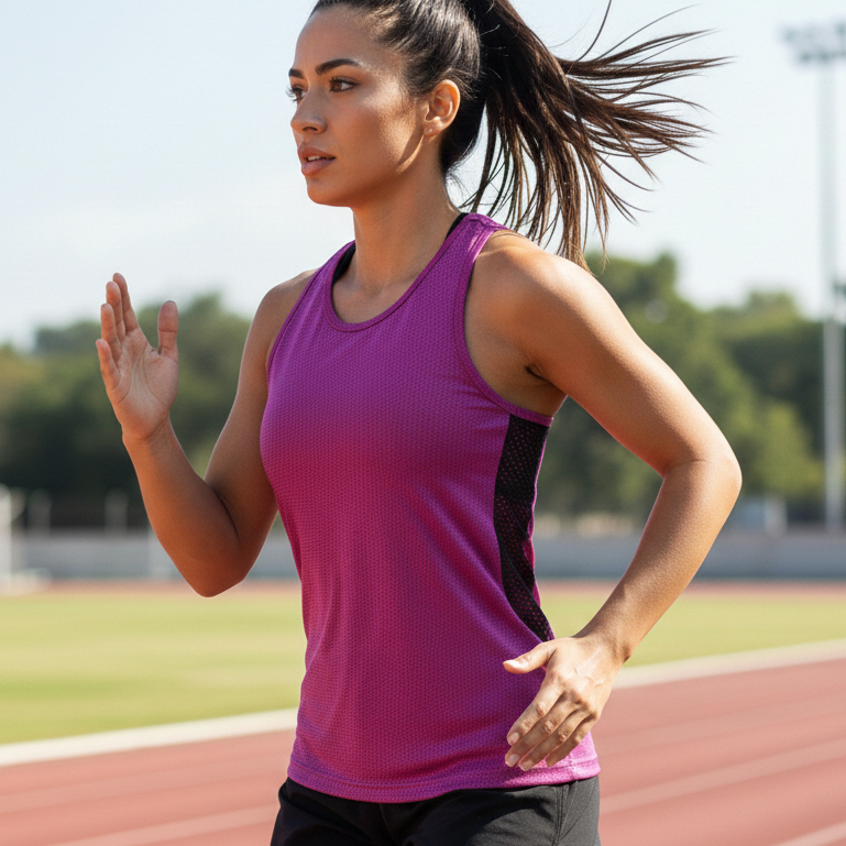 regata dry fit feminina m, camiseta regata esportiva feminina cor roxa m, blusa academia em promoção,