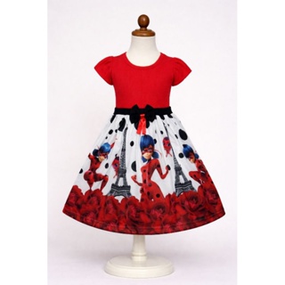 vestido infantil joaninha menina festa temático em Oferta na Shopee
