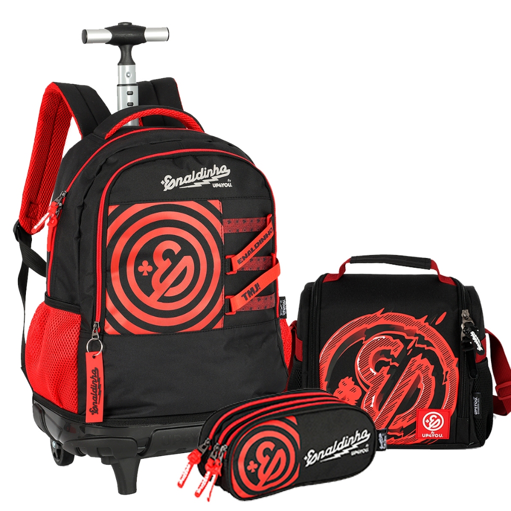 Kit Mochila Rodinha + Lancheira + Estojo Youtuber Enaldinho em Oferta na Shopee