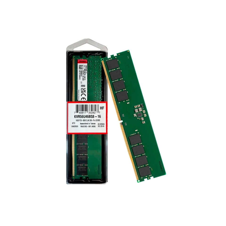 Memória 16GB DDR5 5600MHz/1.1V (PC5-44800) KINGSTON ValueRAM [KVR56U46BS8-16]