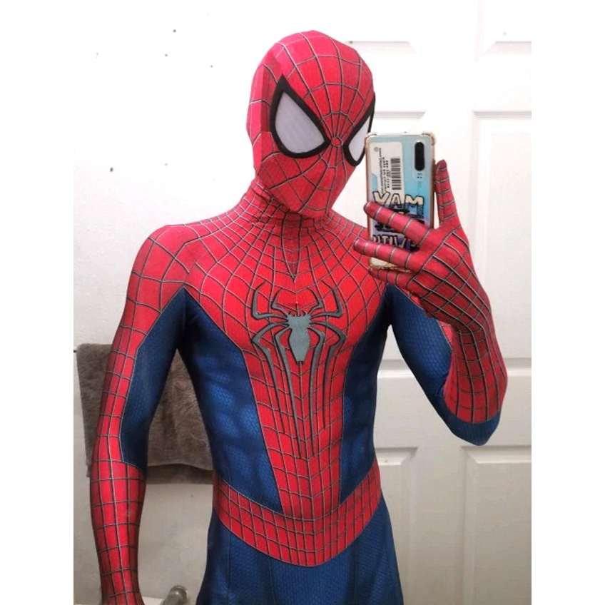 Fantasia Cosplay Homem Aranha  Traje Andrew Espetacular C/ Lentes Suit