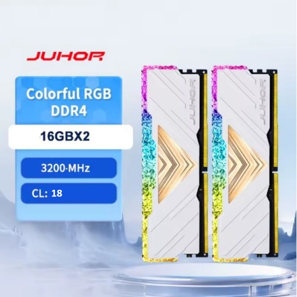 [COR BRANCA COM RGB] Memória DDR4 32GB COM RGB KIT (2x16GB) 3200MHZ DESKTOP CL18 1.35V  XMP 2.0