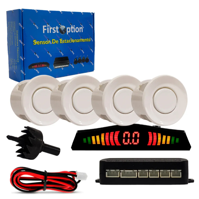 Sensor Estacionamento Branco Preto Prata Brilhante 22mm em Oferta na Shopee