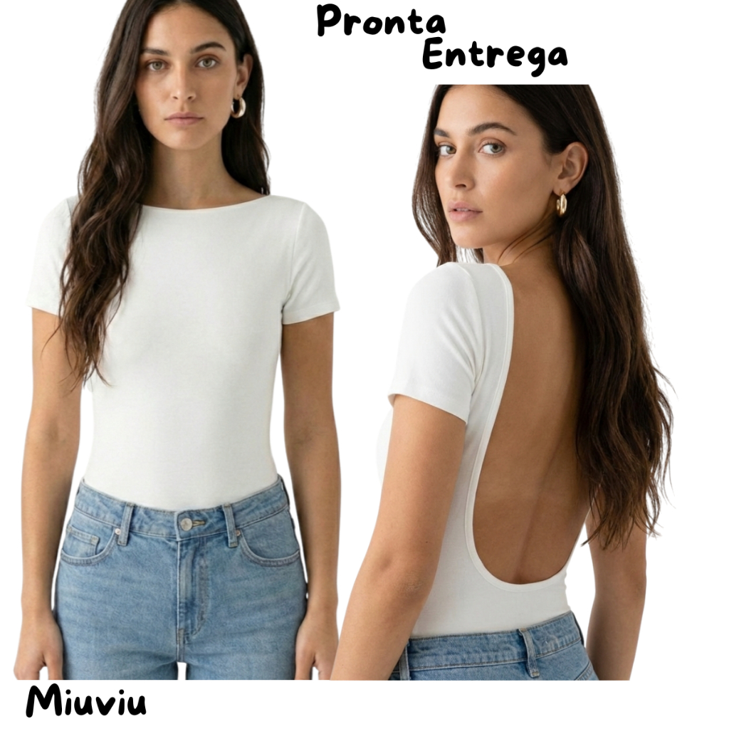 Body Feminino  costas Nua em suplex Sexy com forro Moda Blogueira Aberto nas costas sexy em Oferta na Shopee