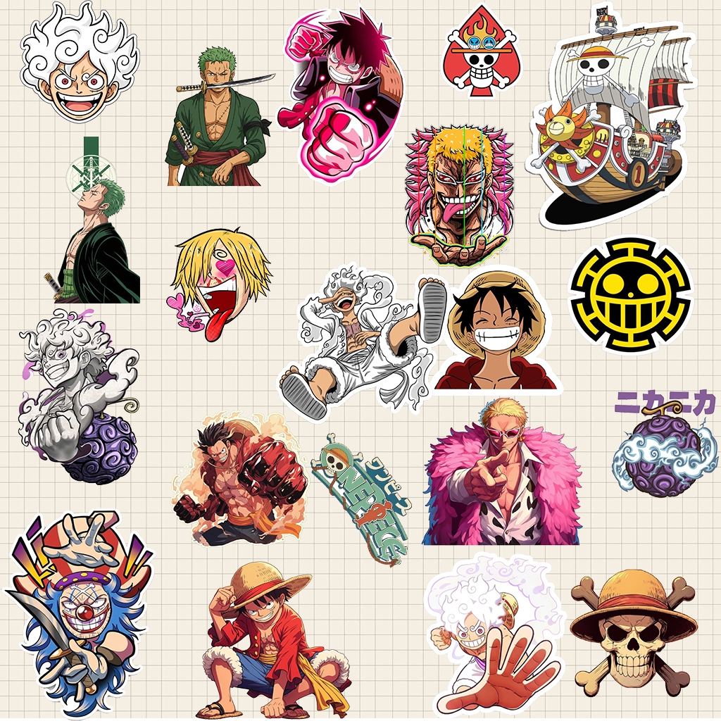 Adesivos Stickers One Piece Anime Mangá Vinil À Prova d'água para garrafa celular pc caderno em Oferta na Shopee
