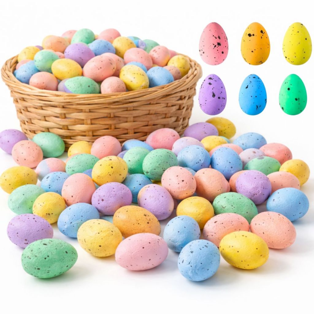 Ovinhos De Páscoa Decoração Ovos decorativos Isopor Coloridos 36 Unidades 7cm em Oferta na Shopee