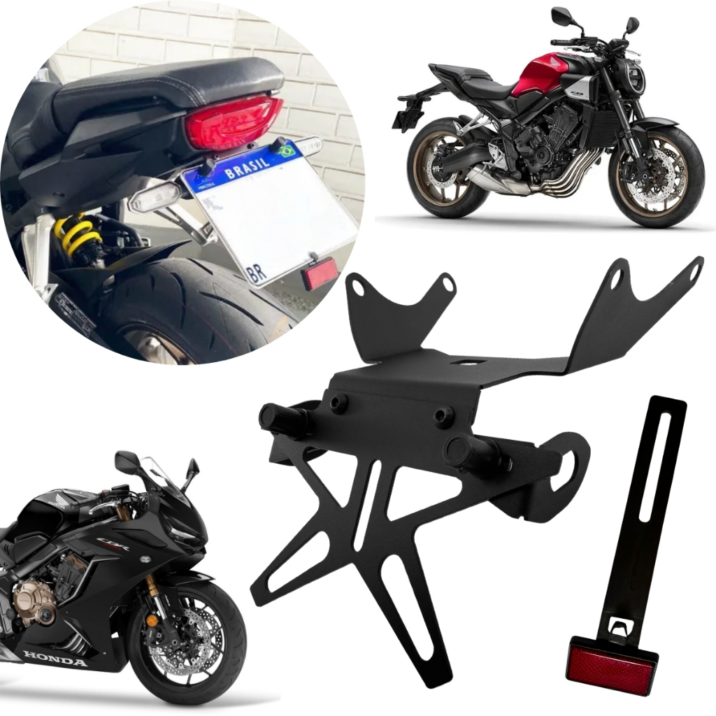 Eliminador de rabeta CB 650r / e-clutch / CBR 650R 2022 em diante suporte de placa esportivo fixo