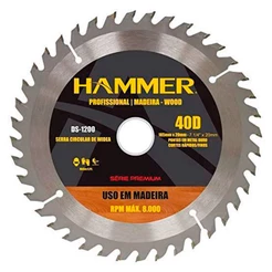 Disco De Serra Para Madeira E Derivados Com 40 Dentes 7.1/4 Hammer