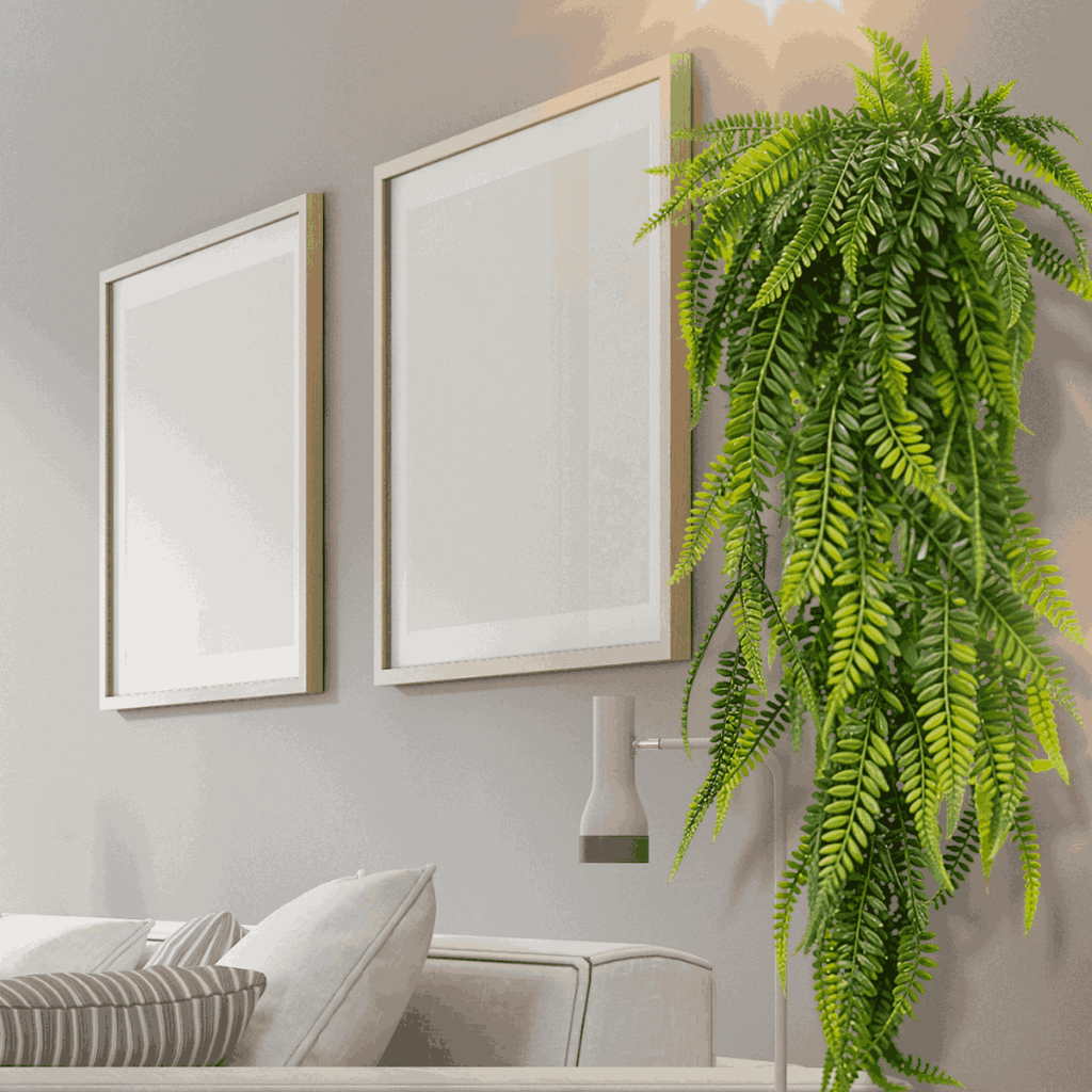 Kit 2 Planta Artificial Pendente 80cm – Samambaia Folhagem Decorativa