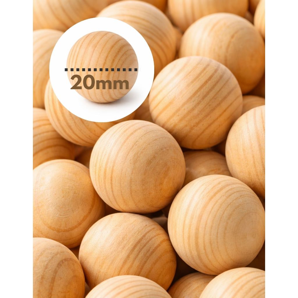 Esfera de Madeira Pinus 20mm | Artesanato, Decoração e DIY Madeira Natural