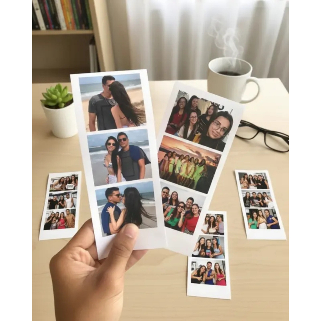 Trio Polaroid Personalizada 19x6cm | Foto Retrô Revelada | Presente Criativo