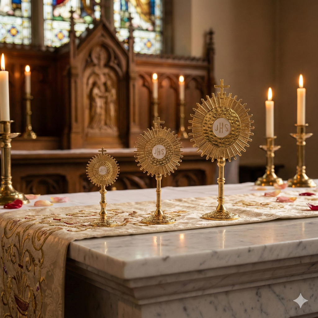 Mini Ostensórios Dourados JHS (6, 10 e 12cm) - Lembrancinha e Decoração Católica em Oferta na Shopee