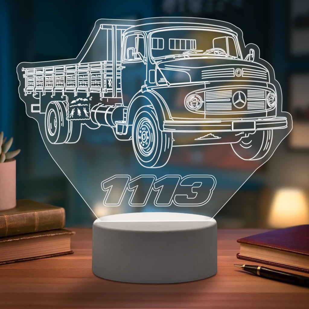 Luminaria Abajur Led Carro Mercedes 1113 Decoração Mesa Usb Branco Branco 127/220v