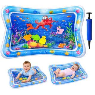 Tapete Infantil Bebê Inflável com Água para Atividades Sensorial Almofada Tummy Time Meni…