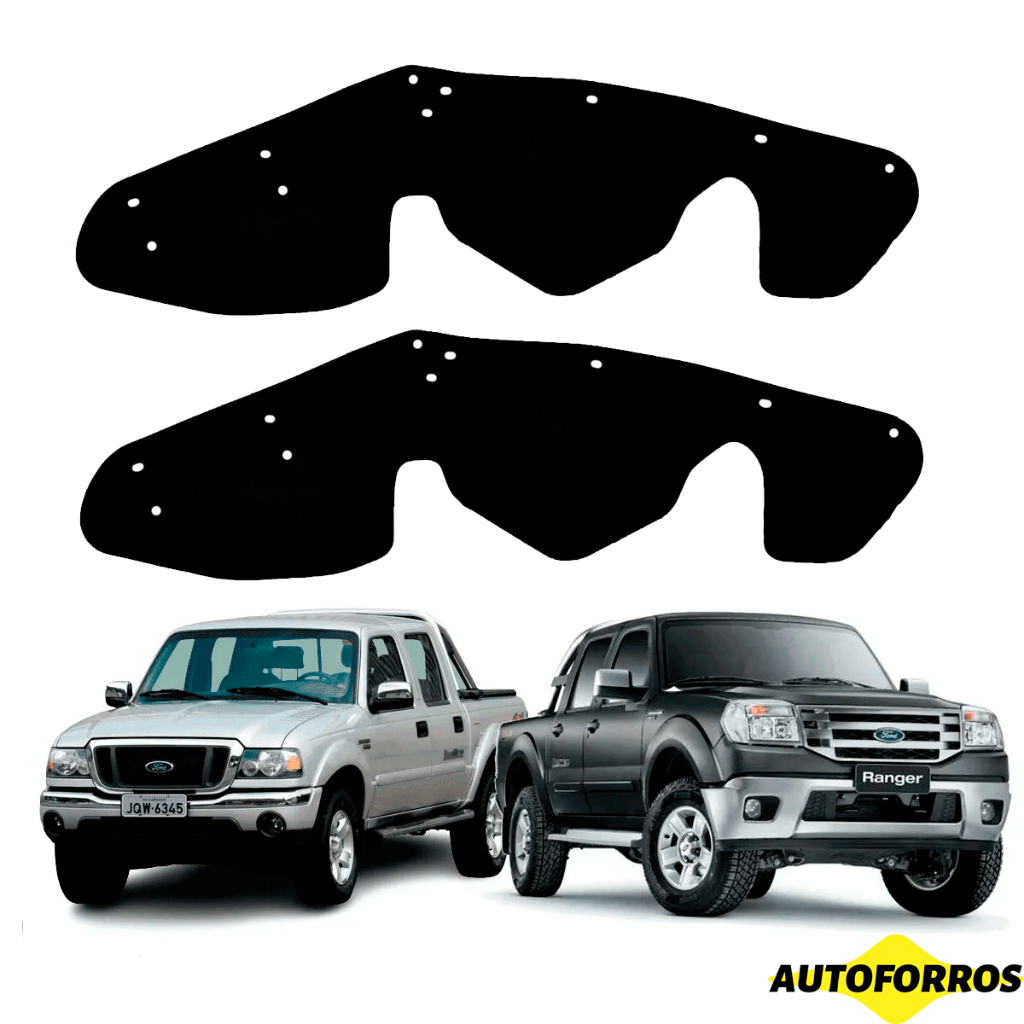Proteção Guarda Pó Vedador Guarnição Caixa de Rodas Para-lama Ford Ranger 2006  -  2012 +  Presilhas