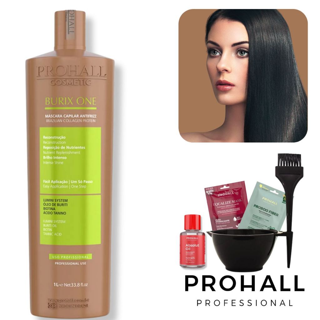 Prohall Burix One 1 Litro  Sem Formol - Escova Semi Definitiva salão em Oferta na Shopee