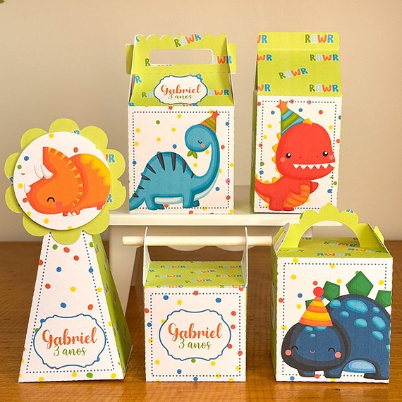30 Lembrancinhas Dinossauro Baby Caixinhas Aniversário Kit festa infantil - caixa milk