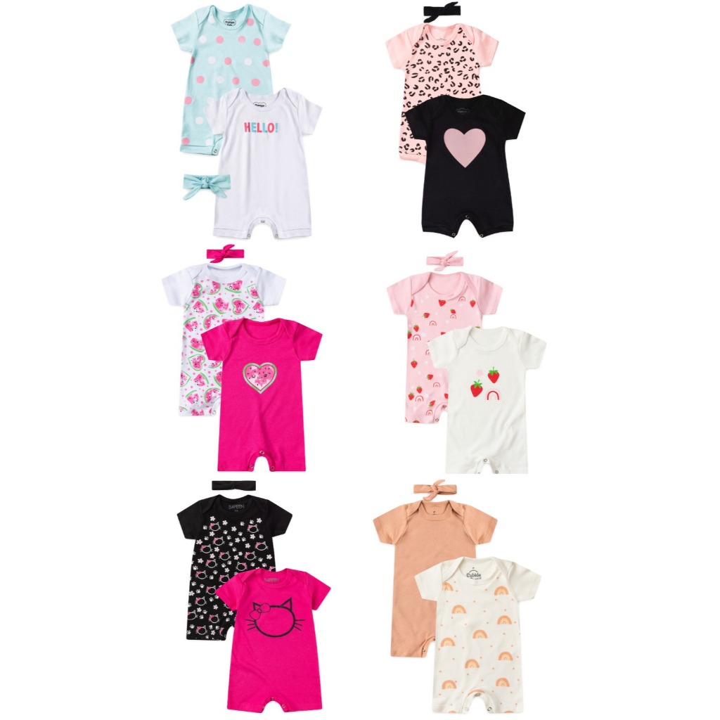 KIT MACACÃO CONJUNTO MOLETOM MENINA 6 PEÇAS VERÃO