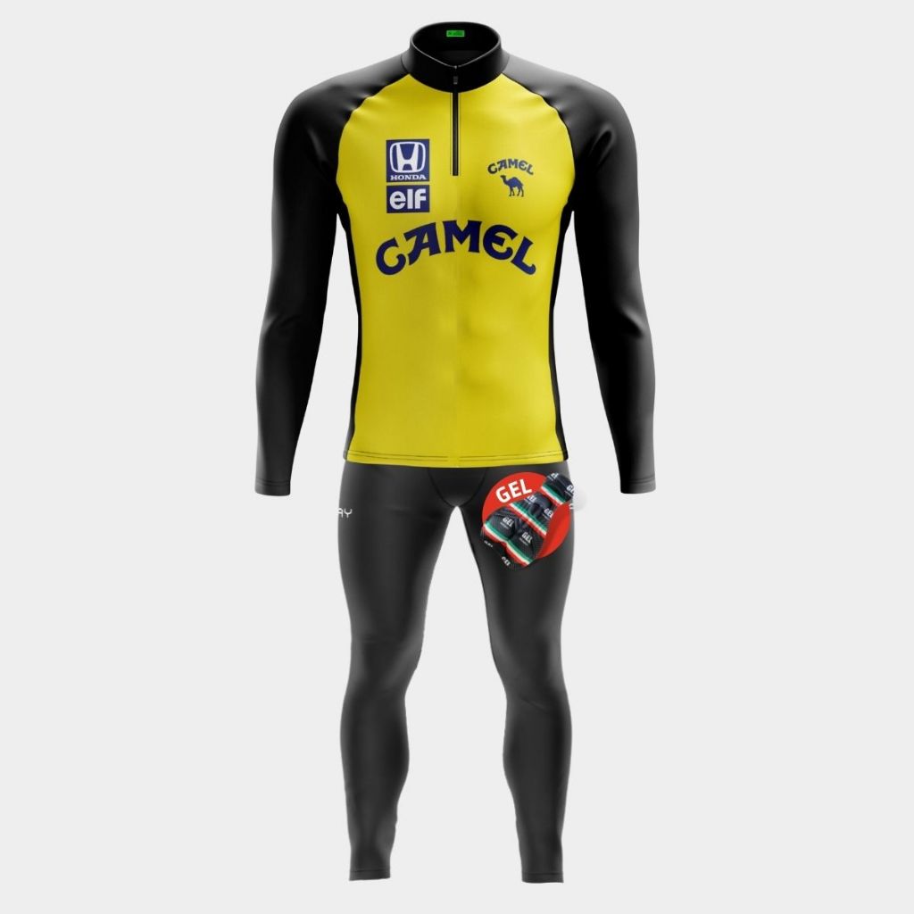 Conjunto de Ciclismo Masculino Camisa e Calça de Gel Inverno Proteção Solar