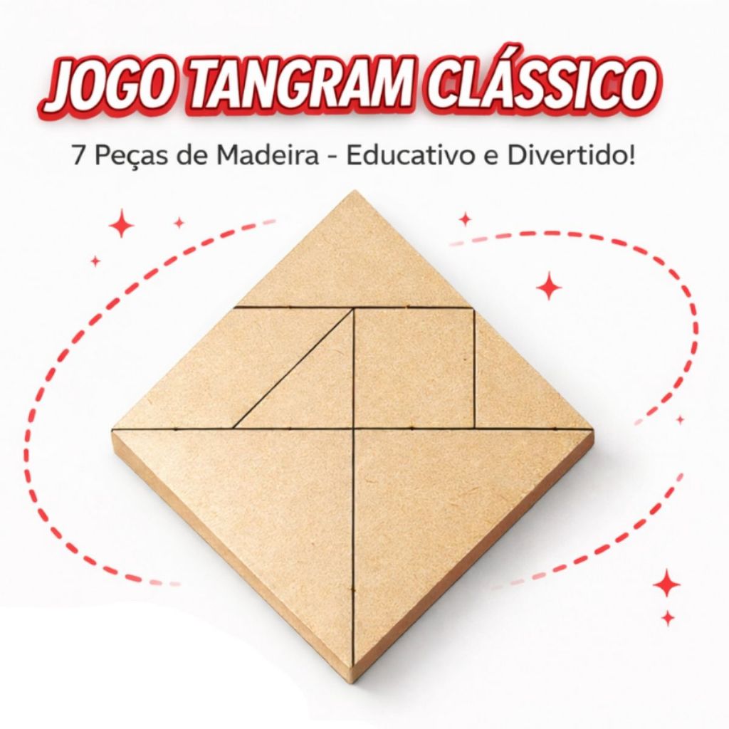 Kit 50 Tangram Educativo Criança Brinquedo Infantil Pedagógico Lembrancinhas MDF Escola Menino em Oferta na Shopee
