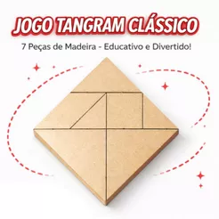 Kit 30 Tangram Educativo Criança Brinquedo Infantil Pedagógico Lembrancinhas MDF Escola Menino
