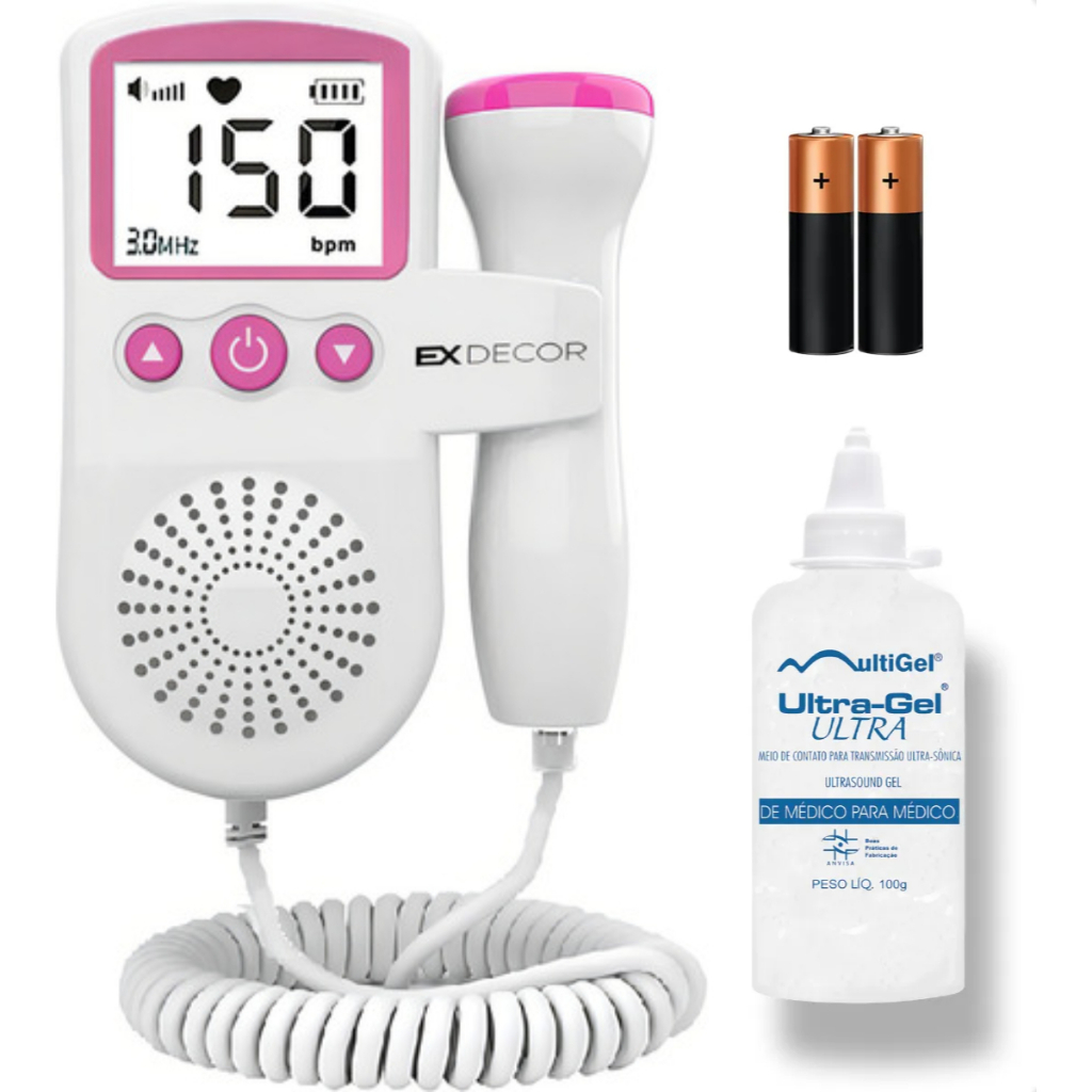 Aparelho De Ultrassom Ex Decor Sonar Fetal Doppler Para Ouvir Os Batimentos Cardíacos Do Bebê em Oferta na Shopee