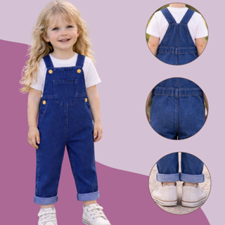 Macacão Jardineira Jeans Calça Infantil Menina 1 A 4 Anos - AT em Oferta na Shopee