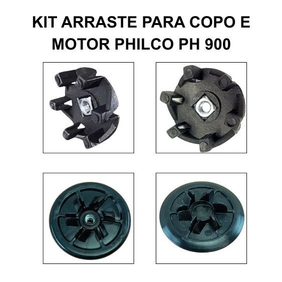 Kit Arraste Motor E Copo Liquidificador Ph700 Ph800 Ph900 Ph1200