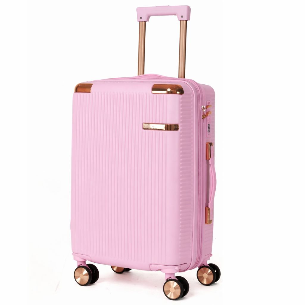 Mala de Viagem ABS rosa bebê Média 10 kg Rodinha 360° Bagagem Individual Unidade Blogueirinha