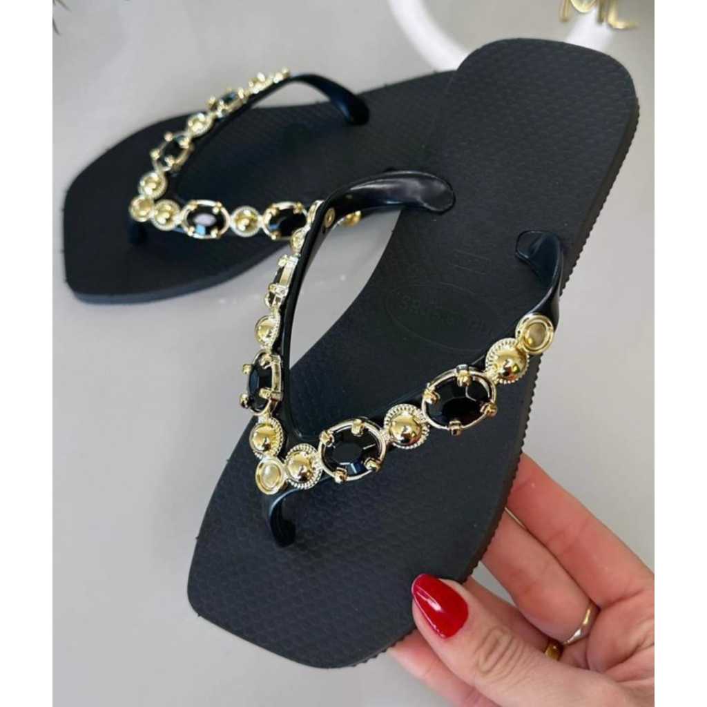 Chinelo Feminino Premium Pedraria Luxo Promoção em Oferta na Shopee