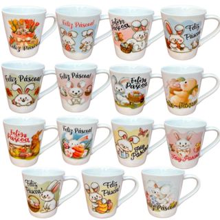 Caneca Porcelana Pascoa Xícara Personalizada Feliz Pascoa decoração Coelho em Oferta na Shopee