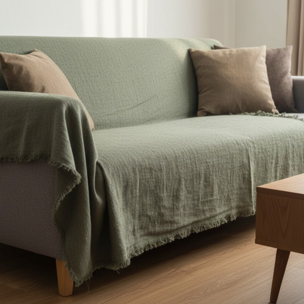 Manta para Sofá Luxo King Gigante 3,0x1,8m Decorativa Premium Algodão Capa Protetora Grande Elegante