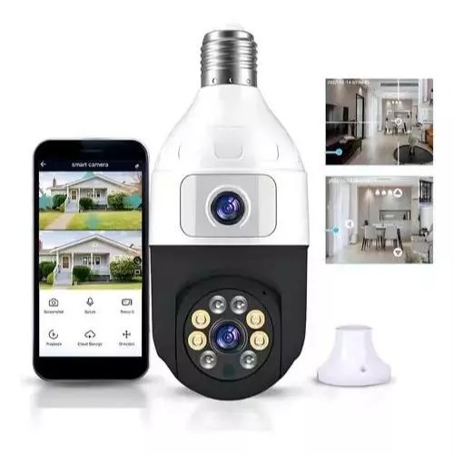 Câmera de Segurança Wifi Lente Dupla Lâmpada Visão Noturna 360° Yoosee com 2 Lentes - Bivolt em Oferta na Shopee