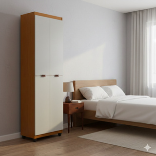 Armário Multiuso Clean: 6 Nichos Espaçosos e 4 Portas – Máxima Organização em Oferta na Shopee