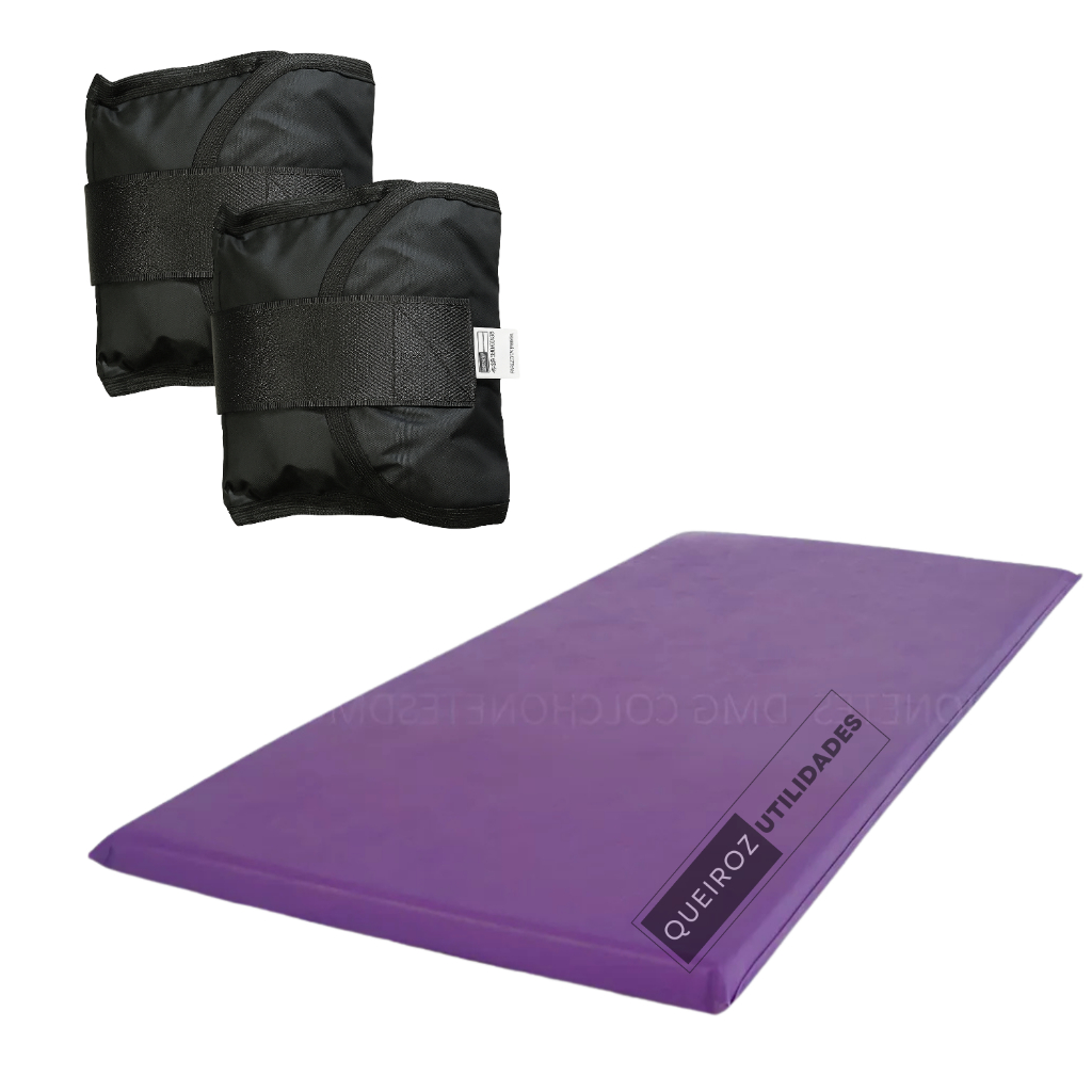 Kit Colchonete Roxo + Caneleiras 3kg – Ideal para Treinos em Casa, Academia e Funcional em Oferta na Shopee