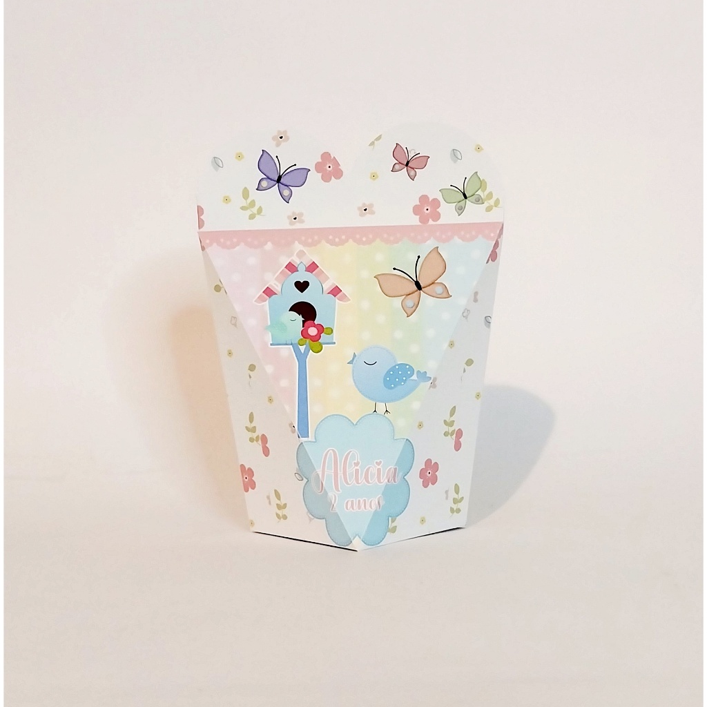 KIT DE CAIXAS PERSONALIZADAS NO MODELO CORAÇÃO JARDIM ENCANTADO/LEMBRANCINHA/ANIVERSÁRIO