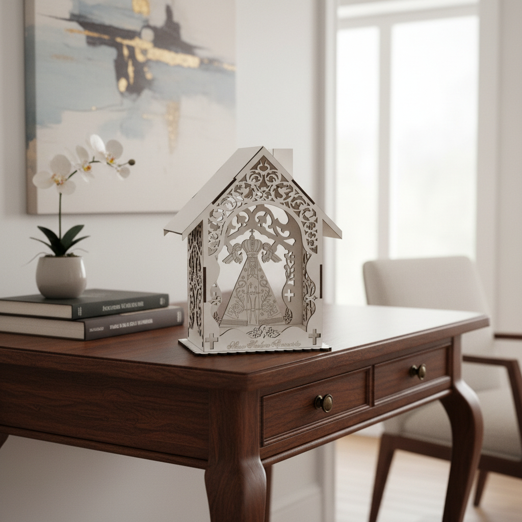 Kit 3 Mini Capela Oratorio Nossa Senhora Aparecida Decoração 22cm envio desmontado