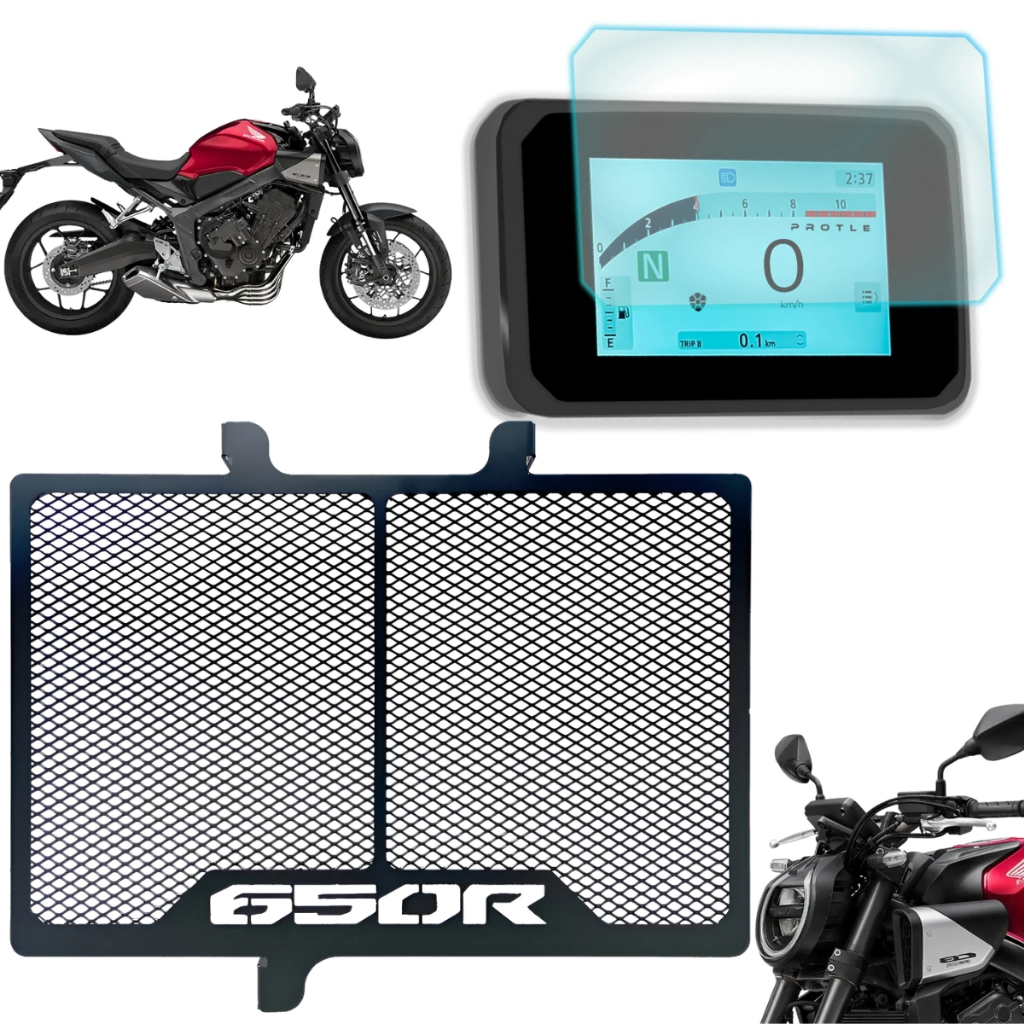 Kit Protetor Radiador Honda Cb 650r E-clutch com Pelicula protetora De Painel