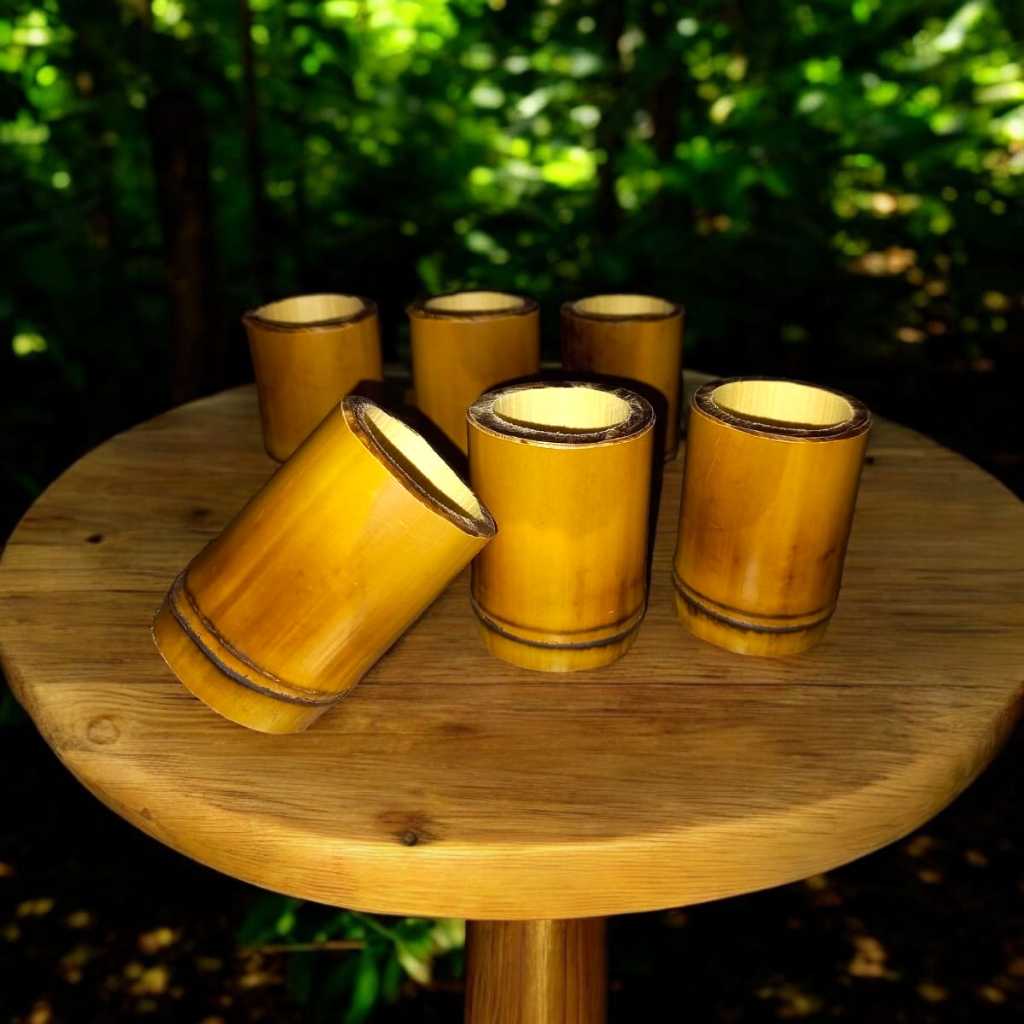 Vasinhos de Bambu 8cm Kit 20 unidades Vaso Decorativo Bambu Natural Vasos Decoração Rústica Rustico