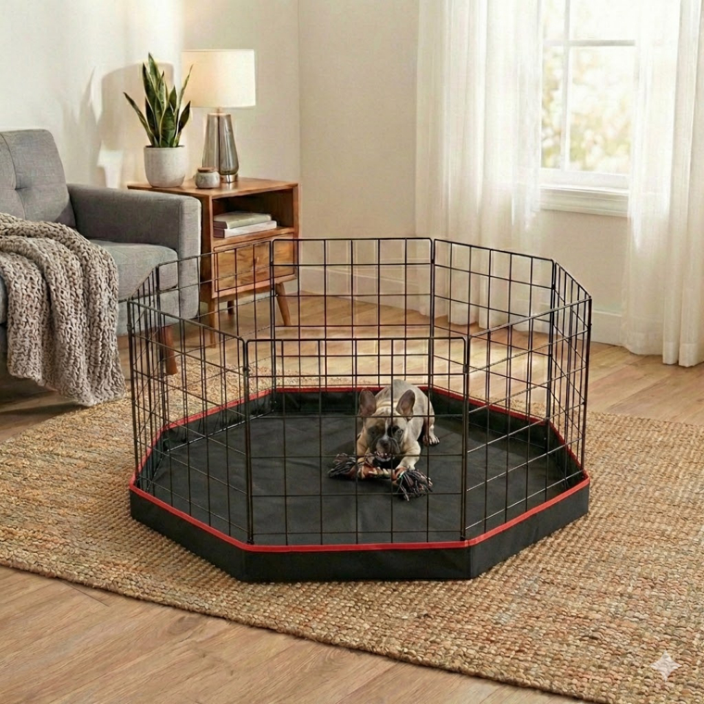 Cercadinho Para Cachorro Cercado Para Filhote Pet Com Até 10 Módulos De 30x30Cm Grade De Metal